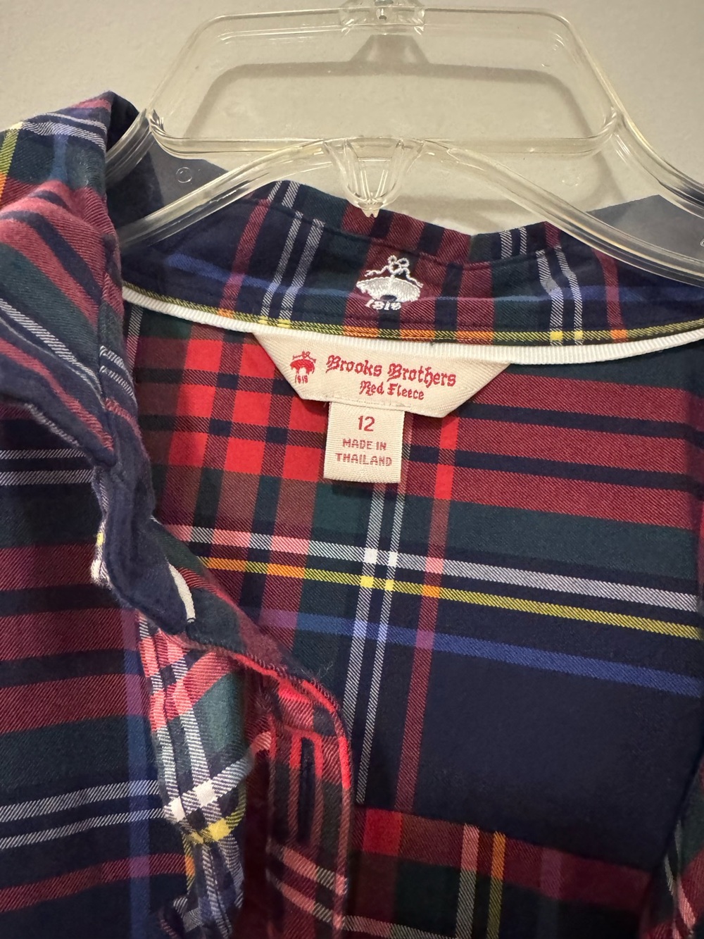 Brooks brothers Plaid Shirt Dress in Navy and Red - Picture 4 of 4